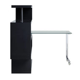 Raceloma Clear Glass, Black & Chrome Finish Writing Desk Model 93177 By ACME Furniture